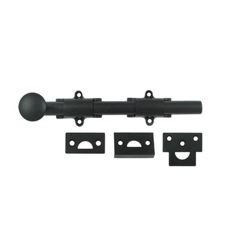 DENDESIGNS 8 in. Heavy Duty Surface Bolt, Black - Solid DE2667018